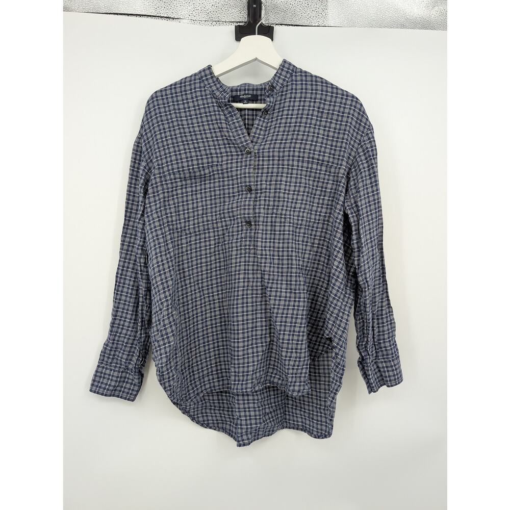 Madewell Plaid Pop Over Women's Medium Country Peasant Western Ranch Rodeo